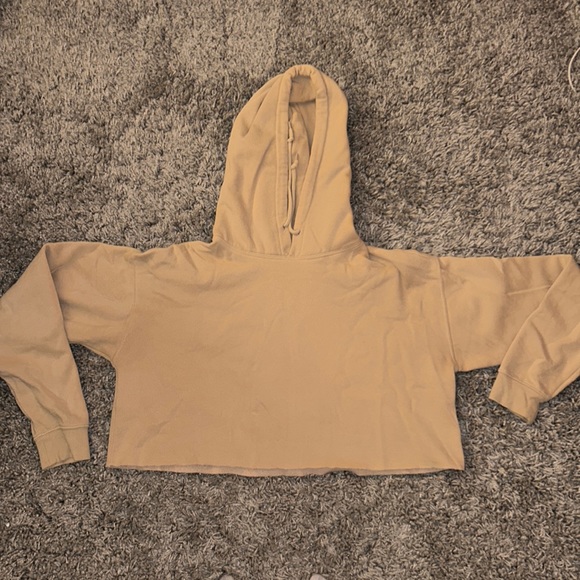 Urban Outfitters Tops - Urban Outfitters Tan Cropped Hoodie M